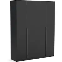 Brent Kleiderschrank Bristol 180cm, schwarz matt, Drehtürenschrank, Farbauswahl, 180x54x234 cm 4-türig