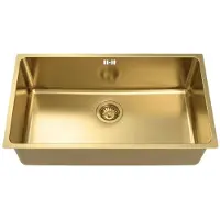 EsseBagno Inoxa Spüle, Modell: 1 große Einzelbecken, Größe: 76x44 cm, Material: gebürsteter Edelstahl, Marke: