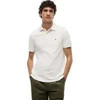 Tommy Hilfiger Polo Creme 2-Knopf normale Passform einfarbig