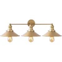 Opviq , Wandleuchte aus Metall, Gold, 75 x 27 x 20 cm | Metallkappe Ø 24 cm, Höhe 17 cm | 3 x E27, max. 40 W | IP20, Industriedesign, ideal für moderne Räume.