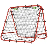 HOMCOM Fußball Rebounder Kickback Tor Rückprallwand Netz beidseitiger Rückprall