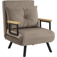 HOMCOM Schlafsessel, Einzelsofa mit Bettfunktion, Relaxsessel mit Rückenkissen