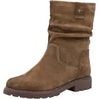 Tamaris Stiefelette , Damen, Gr. 41, braun (camel), Leder, Schuhe Stiefelette, Blockabsatz, Boots mit slouchy Schaft