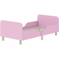 AIYAPLAY Kinderbett mit Rausfallschutz, Lattenrost, 140 x 70 cm Jugendbett Rosa