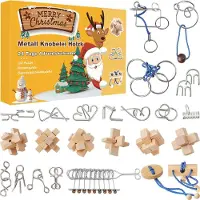Sonstiges Adventskalender 2024 Knobelspiele Metall und 3D Holz für Kinder und Erwachsene
