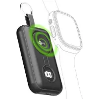 Goobay Wireless Powerbank für Apple Watch und AirPods, Mini-Powerbank, 5W, 2.500mAh, mit Schlüsselring