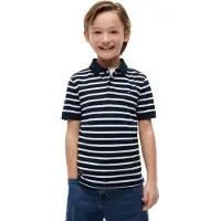 Tommy Hilfiger Boys Flag Polo Ss Navy Stripe Größe: 7 | T-Shirts Outlet | kids | Blau