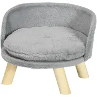 PawHut Hundebett, Hundesofa mit Kissen, Erhöhtes Haustierbett, Katzenbett, Grau