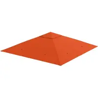 Outsunny Pavillondach Ersatzdach Pavillonabdeckung Polyester Orange 2,98x2,95m