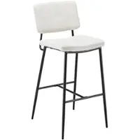 Bessagi Home Barhocker Neta Beige Webstoff Gepolstert