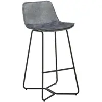 Bessagi Home Barhocker Nery Grau Samt Gepolstert