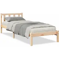vidaXL Massivholzbett Extra Lang ohne Matratze 100x220 cm Kiefernholz