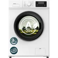 Homex WF812W1A-W Waschmaschine 8kg, Frontlader - 1.200 U/Min, Dampffunktion, Inverter Motor, Nachlegefunktion, weiß