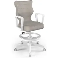 Entelo Jugend-Wachstumsstuhl Ergonomischer Schreibtischstuhl Für Körpergrösse 146-176 Cm, Norm Weiss Monolith 03, Mit Fussstütze