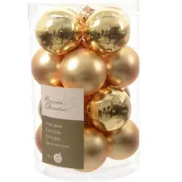 Kaemingk Weihnachtsbaumkugeln Glas 3,5 cm 16 Stueck Gold Glanz