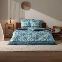 Estella Mako Interlock Jersey Bettwäsche Hera dunkelblau 155x220 cm + 80x80 cm