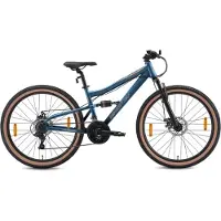 Bikestar Fully Mountainbike 26 Zoll | 15 Zoll Rahmen, 21 Gang Shimano Schaltung, Scheibenbremse | Blau