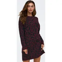 ONLY Strickkleid "ONLJADE PATTERN LS O-NECK DRESS RP KNT" Kunstfaser, regular fit