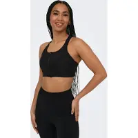 Only Play Sport-BH "ONPJANA-3 ZIP SPORTS BRA NOOS" mit Markenlabel, aus Nylon und Elasthan, in Jersey-Qualität, elastisch