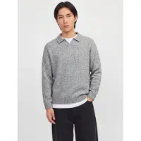 Jack & Jones Polokragenpullover "JJESOHO OLLIE KNIT SPLIT NECK SN" Materialmix, regular fit