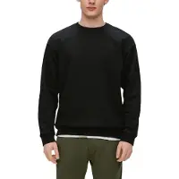 QS Sweatshirt , Herren, Gr. L, schwarz, Sweatware, Obermaterial: 60% Baumwolle, 40% Polyester, unifarben, regular fit normal, Rundhals, Rippbündchen, Sweatshirts Sweatshirt, mit Logo Stickerei