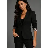 Bruno Banani Kurzblazer hüftlange Schnittform, figurbetonte Passform, mit Markenlabel