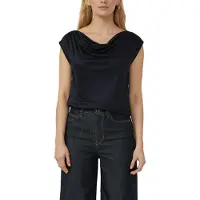 s.Oliver Black Label Wasserfallshirt mit Wasserfall-Kragen und aus reiner Viskose