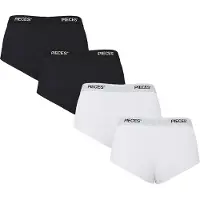 Pieces Pclogo Lady 4er-pack Boxershorts | Schwarz | M