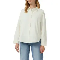 s.Oliver Hemdbluse , Damen, Gr. 42, beige (ecru), Cord, Obermaterial: 100% Baumwolle, unifarben, normal, 2-Knopf-Manschette, Blusen Hemdbluse, aus Feincord, Relaxed Fit