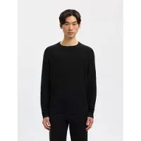 Selected Herren Pullover & Cardigans Slhross Ls Knit Structure Crew Neck Noos - Zwart - Größe XXL
