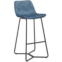 Bessagi Home Barhocker Nery Blau Samt Gepolstert
