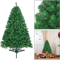 Eikuavons Künstlicher Weihnachtsbaum 120 cm Grün, 220 Zweigspitzen, PVC Christbaum mit Kunststoffständer
