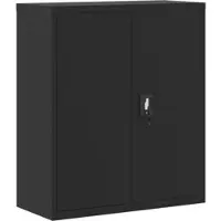 Décoshop26 - Büromöbel-Schubladenelemente mit abschließbaren Türen 90 x 40 x 105 cm schwarzer Stahl DEC024589 DEC024589