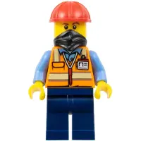 LEGO Minifigur Construction Worker - Male, Orange Safety Vest with (bdp059)