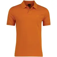 HUGO BOSS für Herren. 50507803 Schmal geschnittenes Baumwoll-Stretch-Poloshirt orange (S), Lässig, Baumwolle, Kurzarm