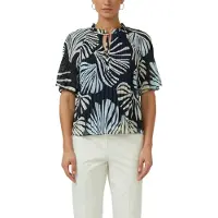 s.Oliver Black Label Plisseebluse mit Plissee, bedruckte Optik, pflegeleicht, hüftlange Passform