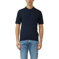 s.Oliver Poloshirt mit Strick-Muster und kurzes Reißverschluss