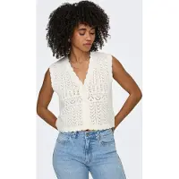 ONLY Strickjacke "ONLIRINA V-NECK BUTTON VEST KNT NOOS" Baumwollmischung