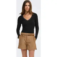ONLY V-Shirt "ONLSARA SHARAI L/S V-NECK TOP JRS" Baumwollmischung, slim fitregular fit