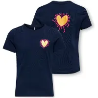Kids Only T-Shirt "KOGLANY-NINA LIFE LOVE S/S TOP FR JRS" mit unterschiedlichen Motiven - je nach Bodyfarbe