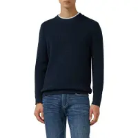 s.Oliver Strickpullover , Herren, Gr. L, blau (navy), Strick, Obermaterial: 100% Baumwolle, unifarben, normal hüftbedeckend, Rundhals, Bündchen, Pullover Strickpullover, langarm, Grob-Strick