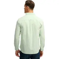 Superdry für Herren. M4011100A Preppy Oxford Hemd grün (L), Lässig, Baumwolle, Klassisch, Langarm