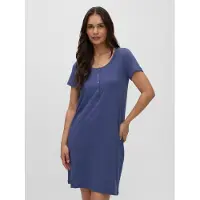 Mamalicious Umstandsnachthemd "MLMIRA SOLID JRS NIGHTGOWN 2F A. E. NOOS" aus Baumwolle, Regular Fit, mit Rundhalsausschnitt, kniefrei