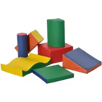 HOMCOM 7-tlg. Softbausteine, Bausteinset zum Klettern, Riesenbausteine, Bunt