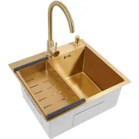 Merkloos Edelstahl Küchenspüle 50 x 45 x 22 cm mit Abflussset
