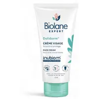 Biolane Gesichtscreme, , Expert Deliderm Feuchtigkeitscreme, sanfte Feuchtigkeitspflege für die Haut, beruhigend und schützend, 50 ml