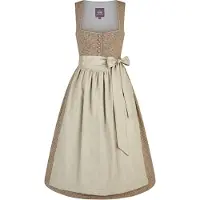 Spieth & Wensky Dirndl "Dirndl Kordia", Damen, Gr. 32, N-Gr, braun, Obermaterial: 75% Polyester PES. 25% Wolle WO., uni, regular fit, Kleider Dirndl, mit dekorativer Schürze