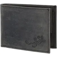 OXMOX Leder Geldbörse Leather RFID Protect Pocketbörse Lizard 2.0 Embossed Vintage Black schwarz