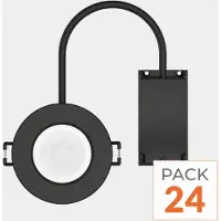 Silamp Einbaustrahler 5,4W, dimmbar, wählbare Farbtemperatur (CCT), Schutzart IP65, Farbe: Schwarz (NOIR), Modell: RE2020 - 3000K/4000K/6000K - Packung mit 24 Stück