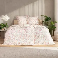 Estella Bio Mako Satin Bettwäsche 155x220 Beatriz abendrot Gräser Blätter 3445-395
